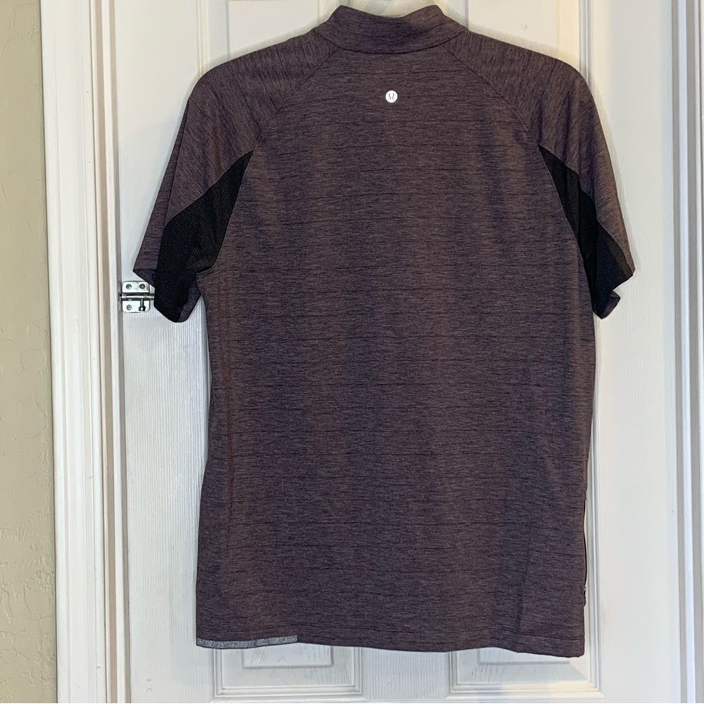 Lululemon Switchback 1/4 Zip Lookout Stripe Heathered Black Cherry Size Large - Picture 9 of 9